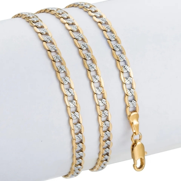 Jewelry - Gold Color Chain Necklace For Men Women Cuban Link Chain 30in